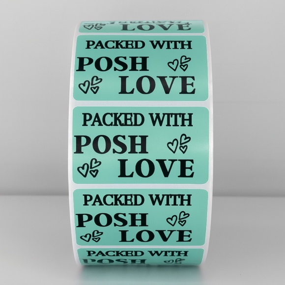 Packed With Posh Love Stickers | Purple Labels for Poshmark Packaging - Picture 4 of 11